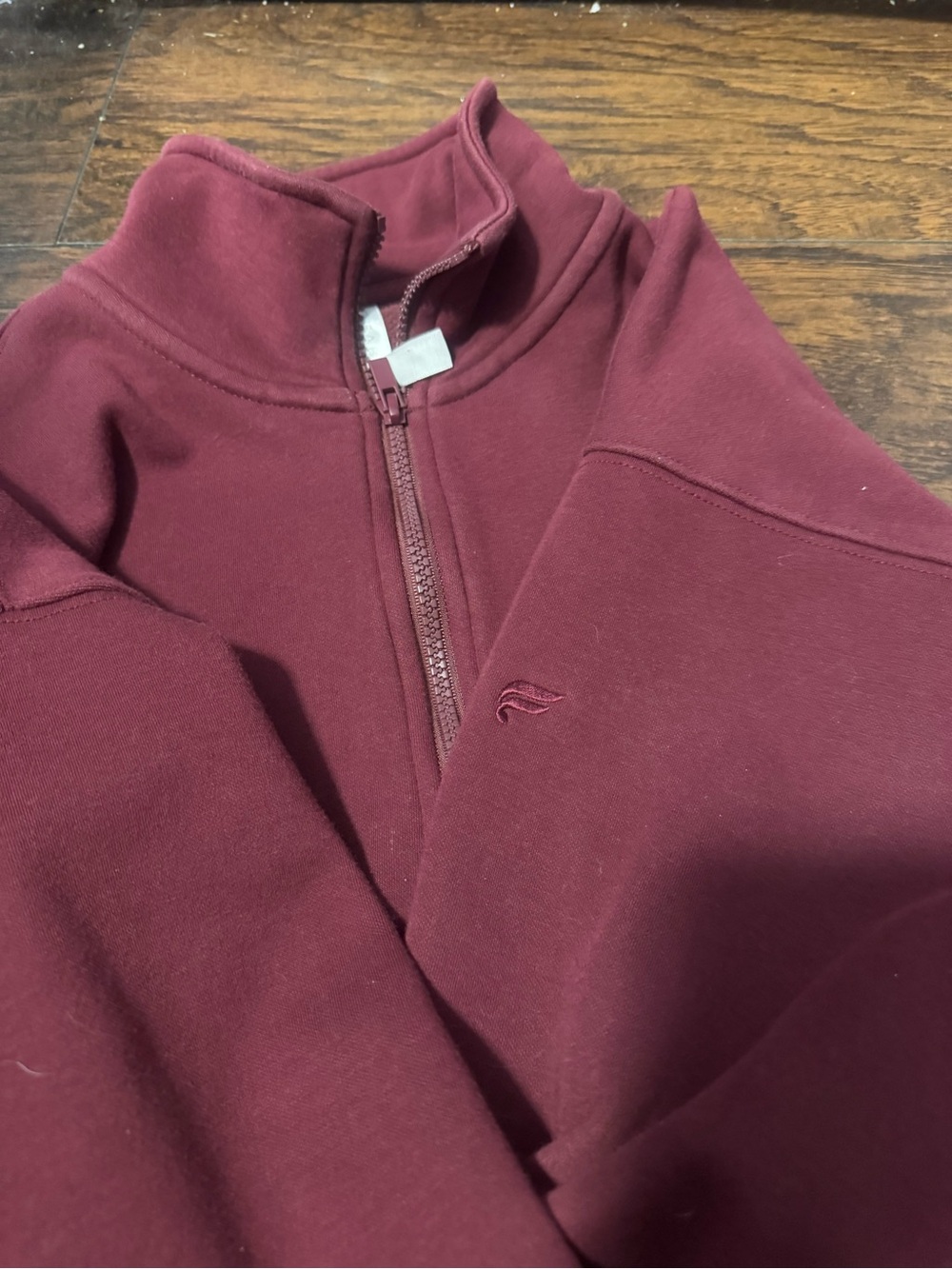 Fabletics Maroon Quarter-Zip Pullover - Picture 4 of 4